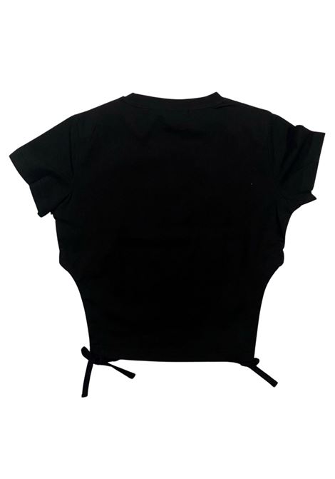Black cotton T-shirt for girls Manila Grace | 142TMJS25/SUNERO